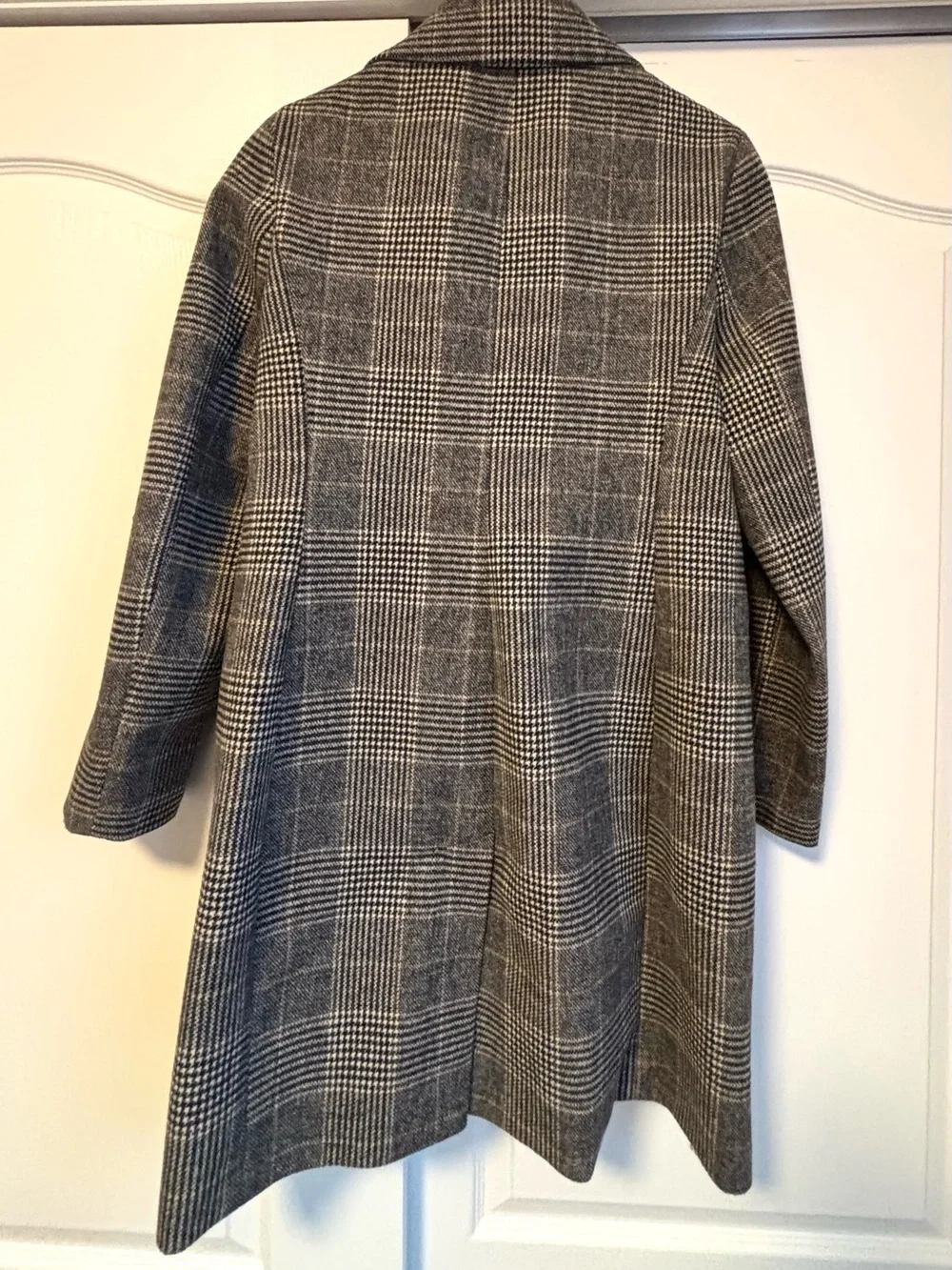 Nine West Gray Plaid Pea Coat